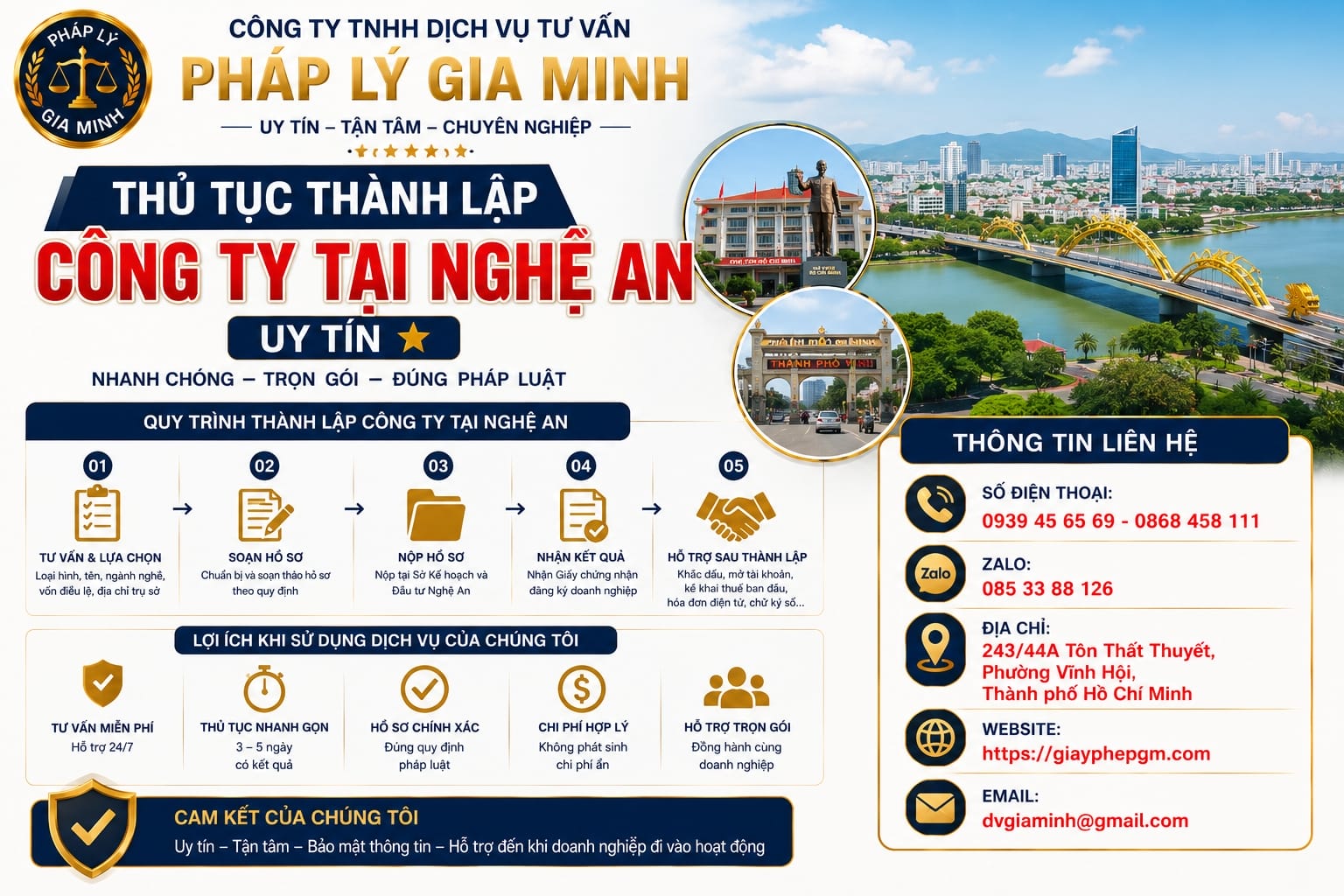 Thủ tục thành lập công ty tại Nghệ An uy tín