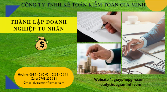 Thành lập doanh nghiệp tư nhân tại Huyện Dầu Tiếng 4 Thủ tục thành lập doanh nghiệp tư nhân ở Huyện Dầu Tiến