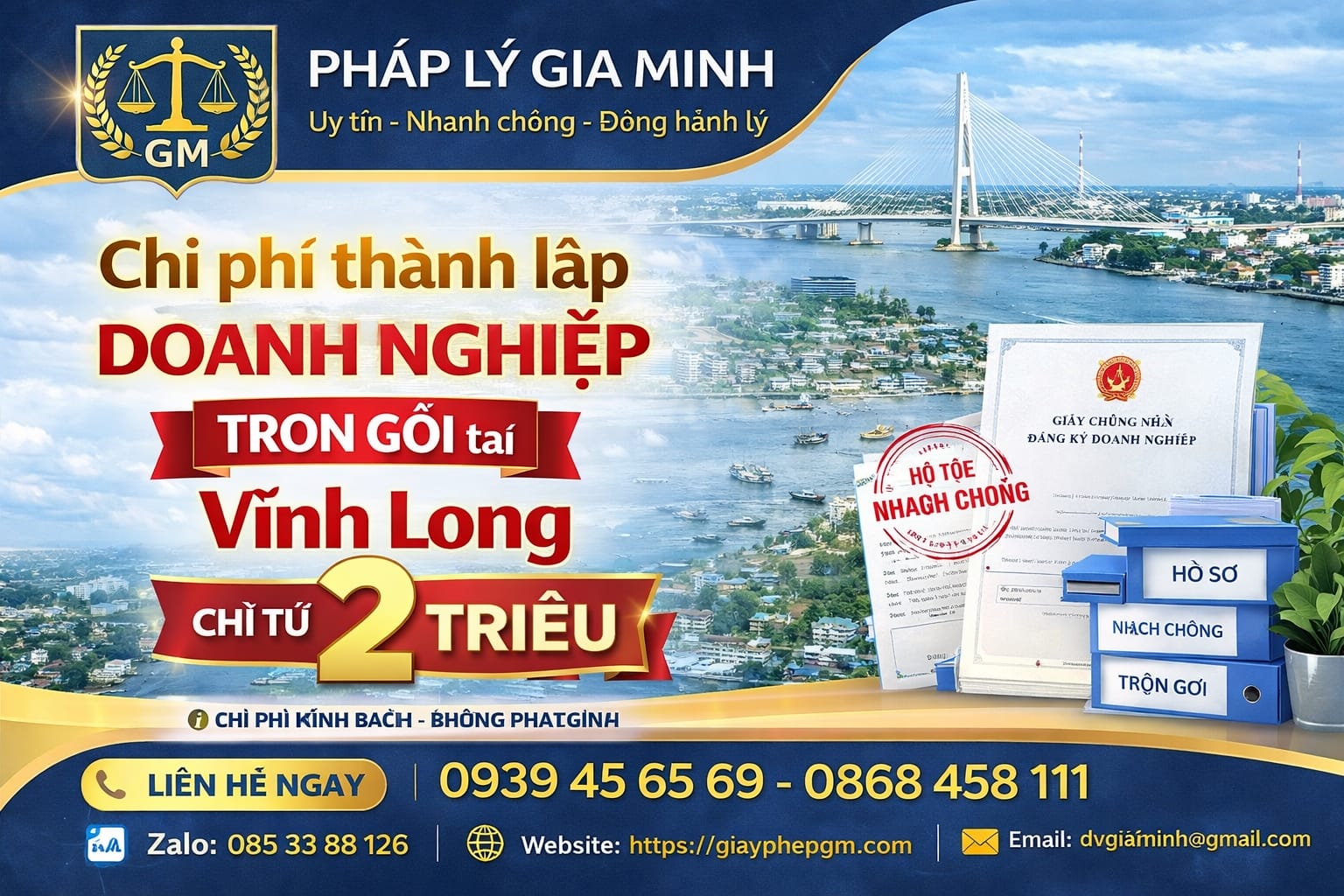 Chi phí mở công ty TNHH tại Vĩnh Long