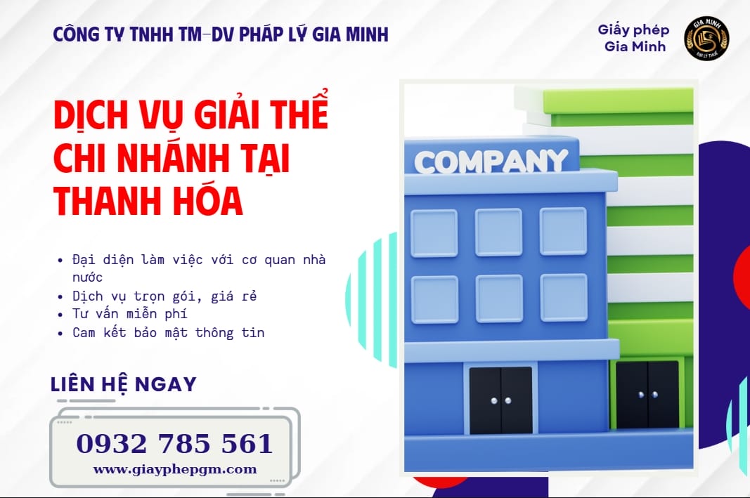 Dịch vụ giải thể chi nhánh tại Thanh Hóa trọn gói