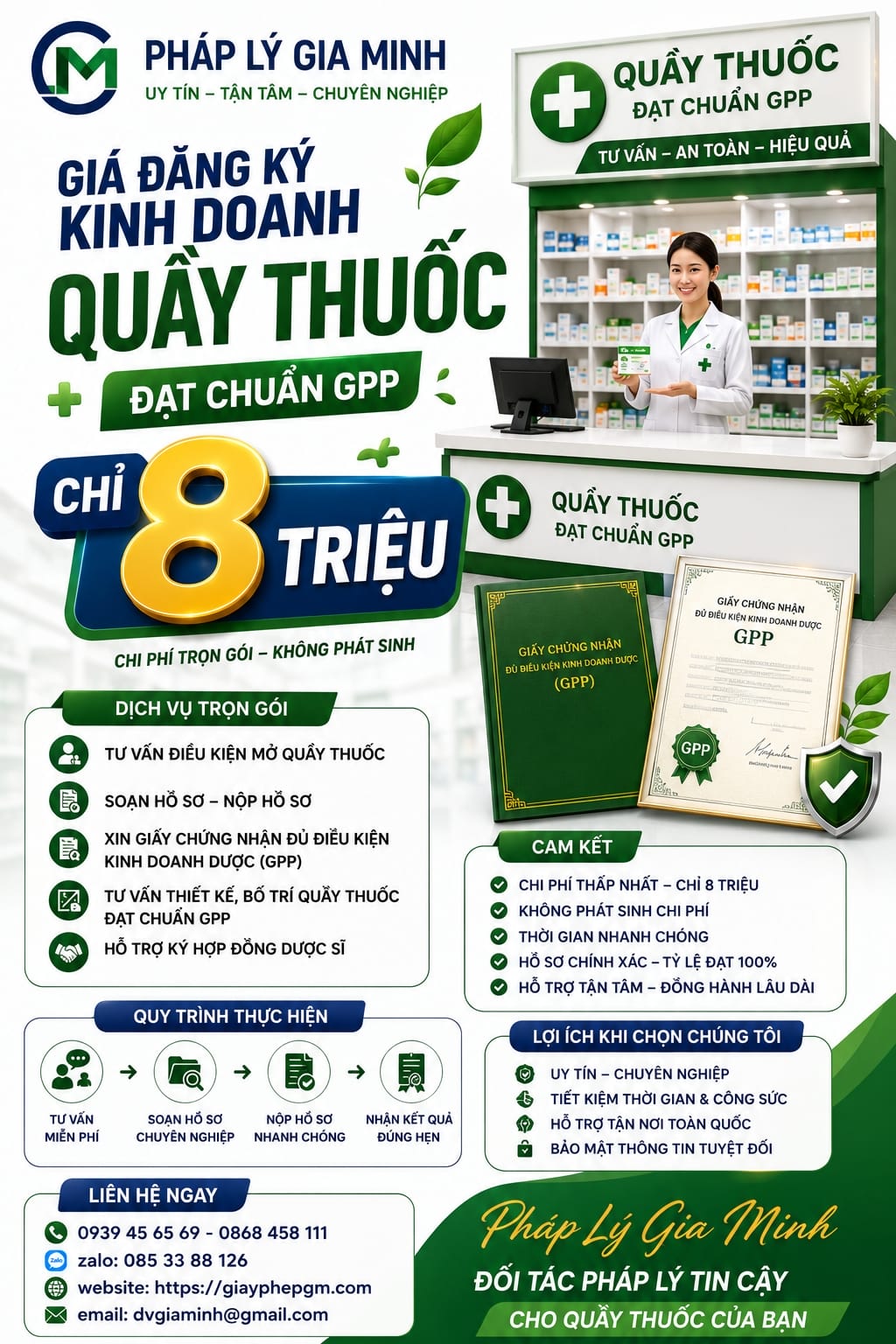 Dịch vụ mở nhà thuốc đạt GPP tại Vĩnh Long