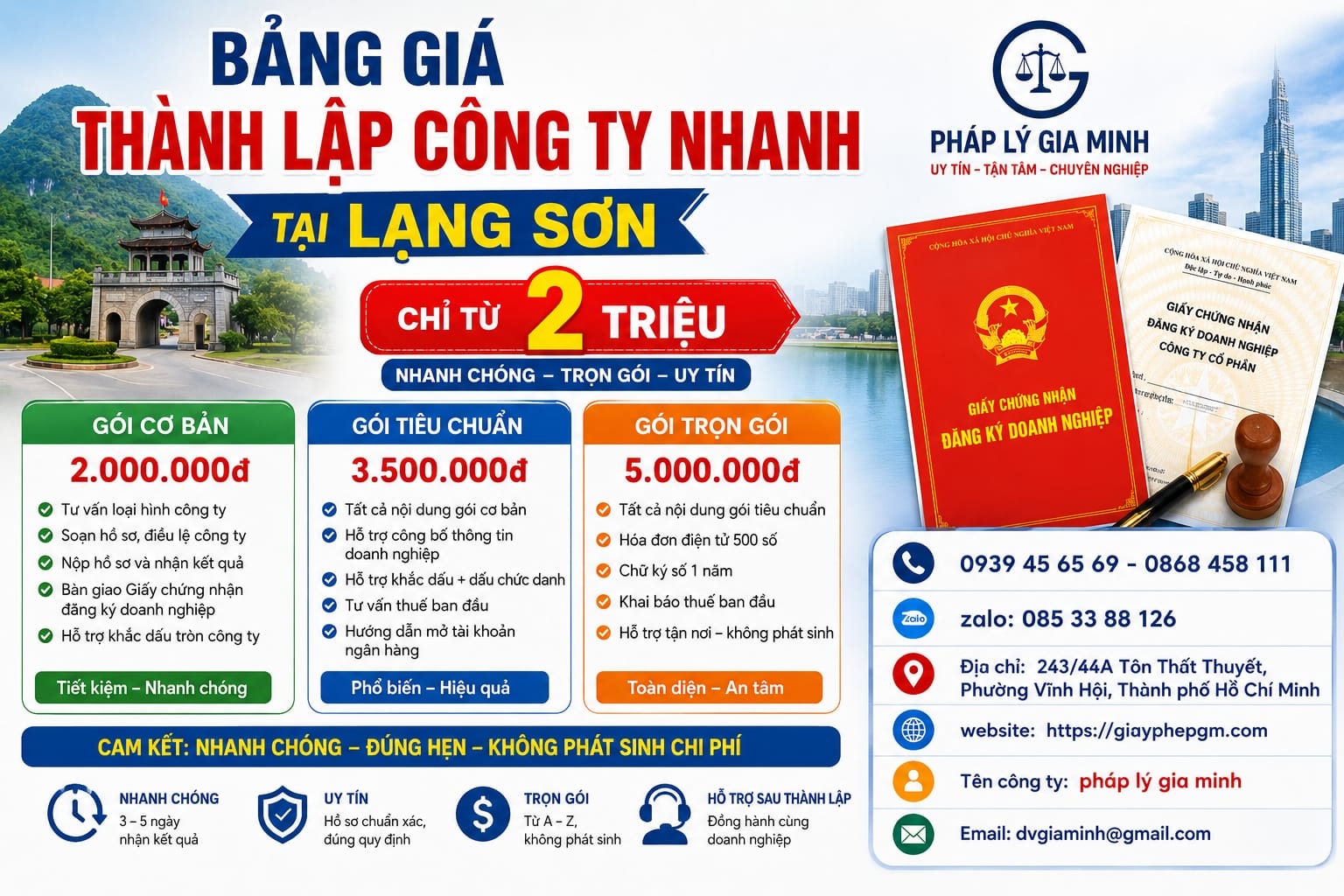 Dịch vụ thành lập doanh nghiệp trọn gói tại Lạng Sơn – Giải pháp khởi nghiệp nhanh, hiệu quả 5 Dịch vụ thành lập doanh nghiệp trọn gói tại Lạng Sơn