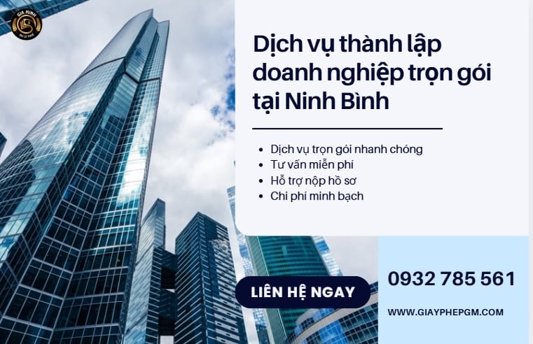 Dịch vụ thành lập doanh nghiệp trọn gói tại Ninh Bình – Uy tín, nhanh chóng, hỗ trợ pháp lý toàn diện từ A–Z 5 Thủ tục thành lập doanh nghiệp trọn gói tại Ninh Bình