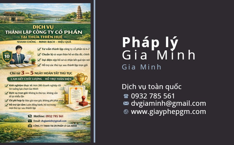 Thành lập công ty cổ phần tại Thừa Thiên Huế trọn gói – Hướng dẫn chi tiết từ A đến Z 7 Điều kiện thành lập công ty cổ phần tại Thừa Thiên Huế