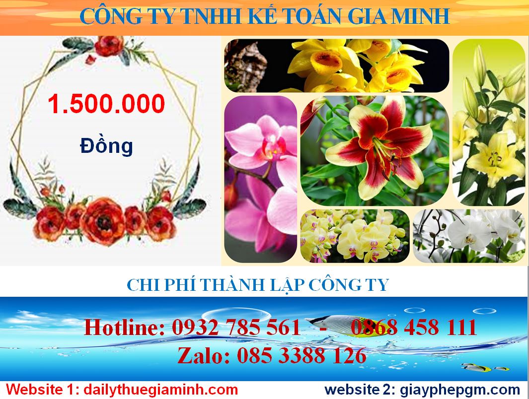 Chi phí thành lập công ty tại huyện Củ Chi 5 Chi phí thành lập công ty tại huyện Củ Chi