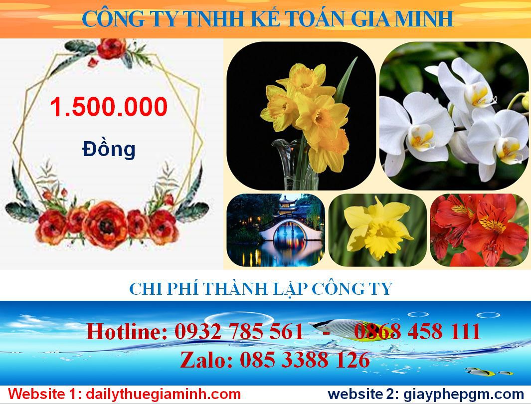 Chi phí mở công ty trọn gói tại Huyện Dầu Tiếng