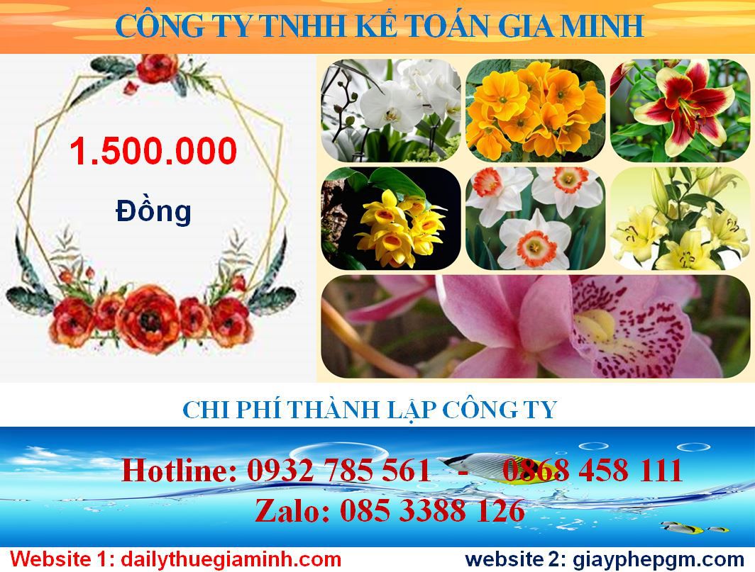 Chi phí mở công ty trọn gói tại Thị xã Bến Cát