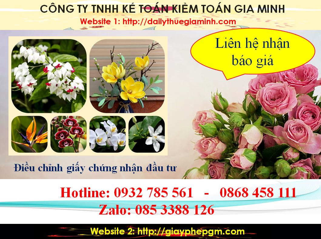 Dịch vụ điều chỉnh giấy chứng nhận đầu tư tại Bắc Kạn 5 Chi phí điều chỉnh giấy chứng nhận đầu tư tại Bắc Kạn