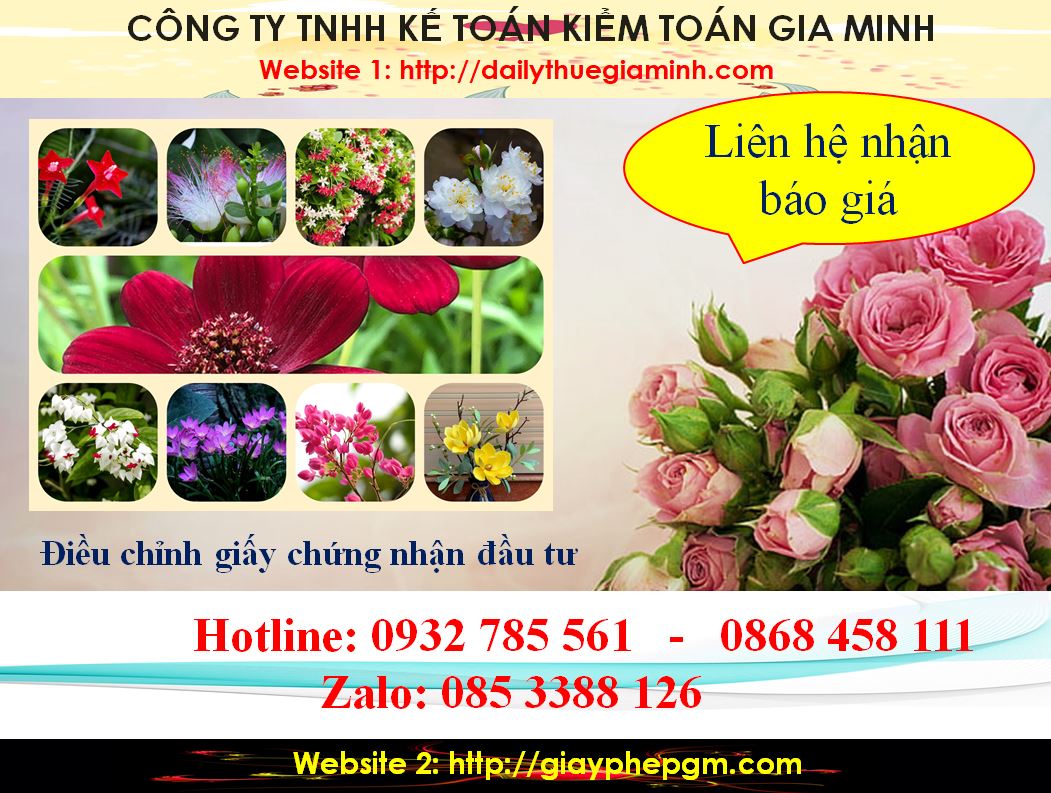 Dịch vụ điều chỉnh giấy chứng nhận đầu tư tại Hà Nội 5 Chi phí điều chỉnh giấy chứng nhận đầu tư tại Hà Nội