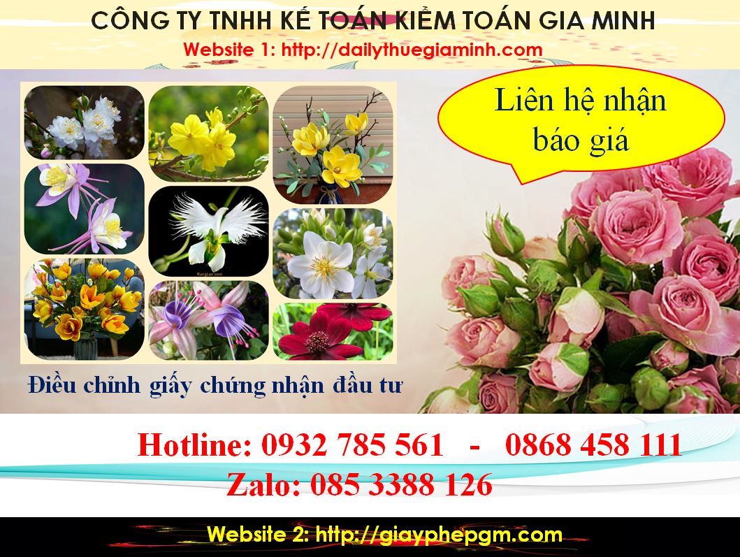 Chi phí điều chỉnh giấy chứng nhận đầu tư tại Hòa Bình