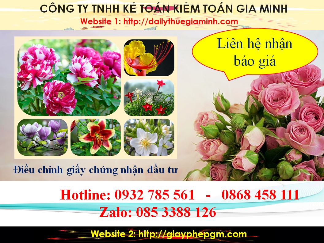 Dịch vụ điều chỉnh giấy chứng nhận đầu tư tại Khánh Hòa 5 Chi phí điều chỉnh giấy chứng nhận đầu tư tại Khánh Hòa