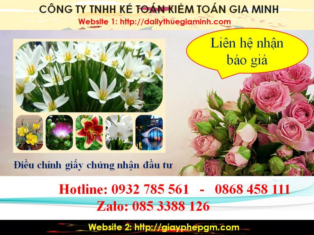Dịch vụ điều chỉnh giấy chứng nhận đầu tư tại Quảng Nam 5 Chi phí điều chỉnh giấy chứng nhận đầu tư tại Quảng Nam