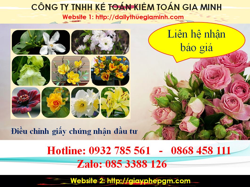 Dịch vụ điều chỉnh giấy chứng nhận đầu tư tại Thành phố Hồ Chí Minh 5 Chi phí điều chỉnh giấy chứng nhận đầu tư tại Thành phố Hồ Chí Minh