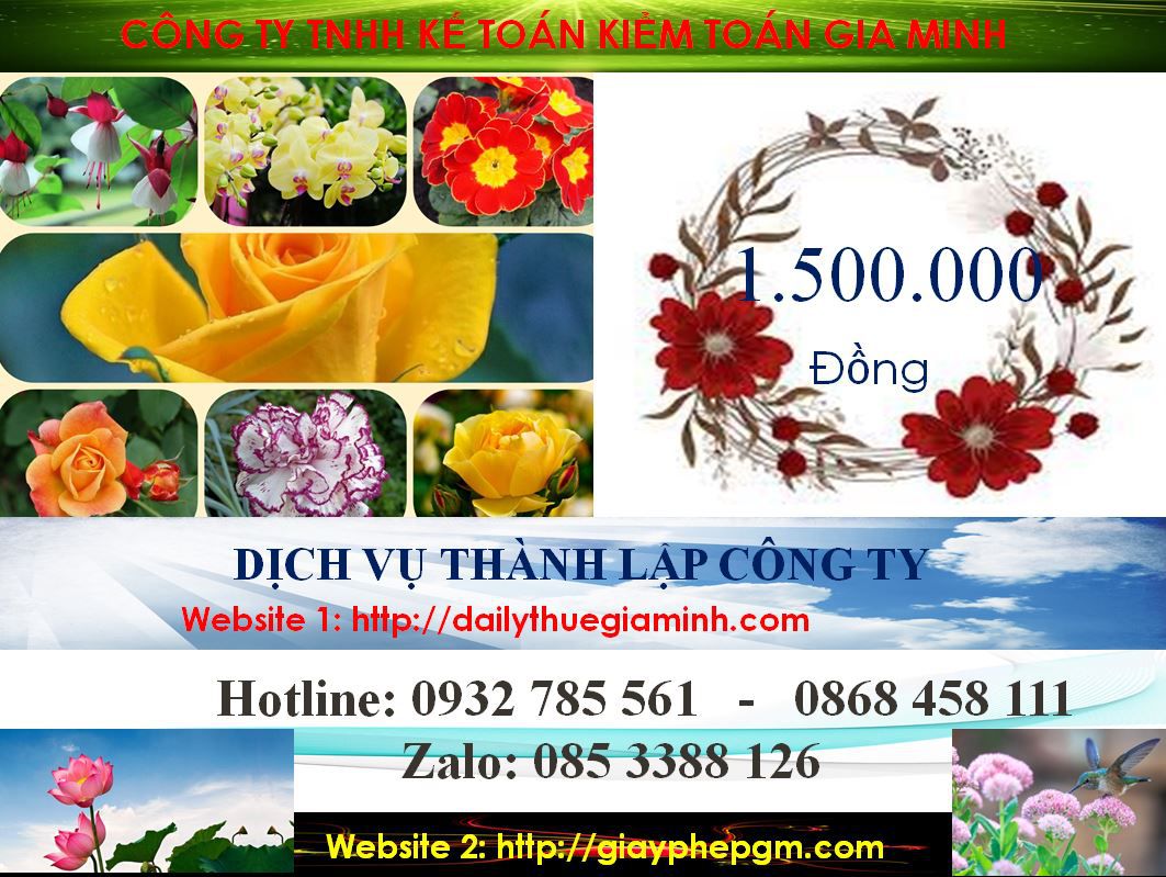 Chi phí làm giấy phép đăng ký kinh doanh tại Thị Xã Thuận An