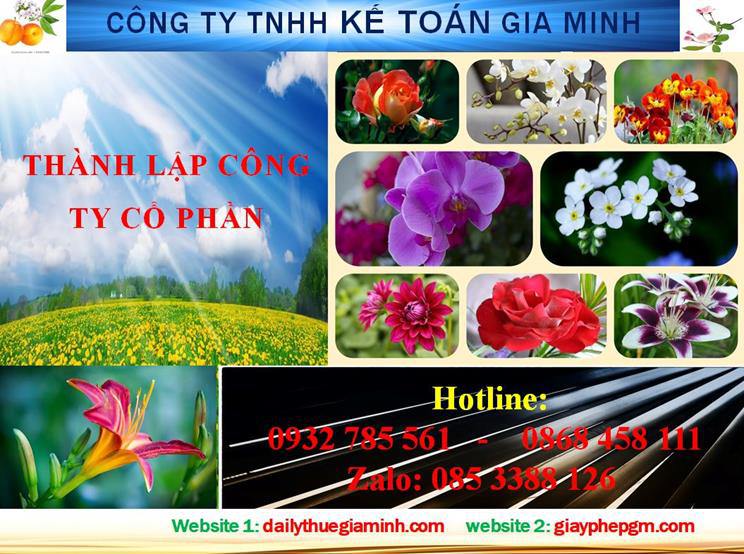 Dịch vụ thành lập công ty cổ phần ở Thị Xã Bến Cát