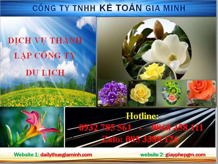 Dịch vụ thành lập công ty du lịch tại Hà Nội 4 Thủ tục thành lập công ty du lịch tại Hà Nội