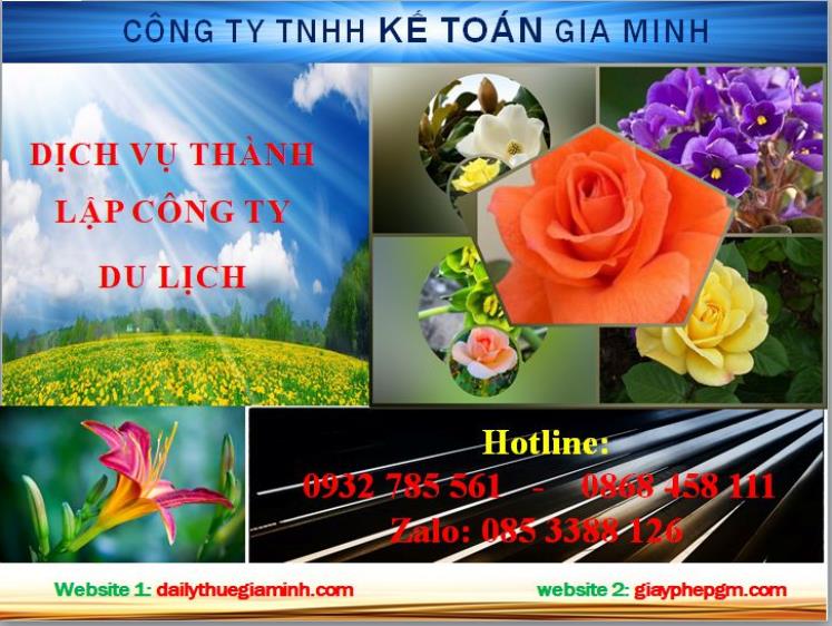 Thủ tục thành lập công ty du lịch tại huyện Bàu Bàng