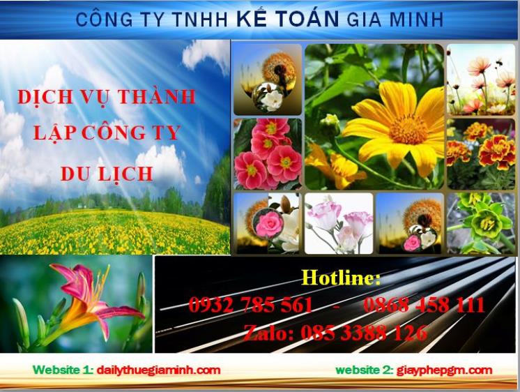 Thủ tục thành lập công ty du lịch tại huyện Dầu Tiếng