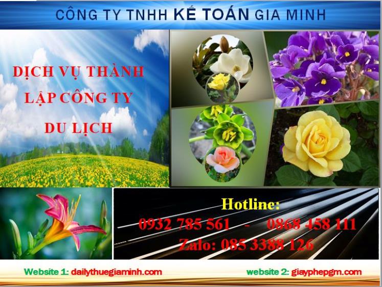 Thủ tục thành lập công ty du lịch tại thị xã Dĩ An