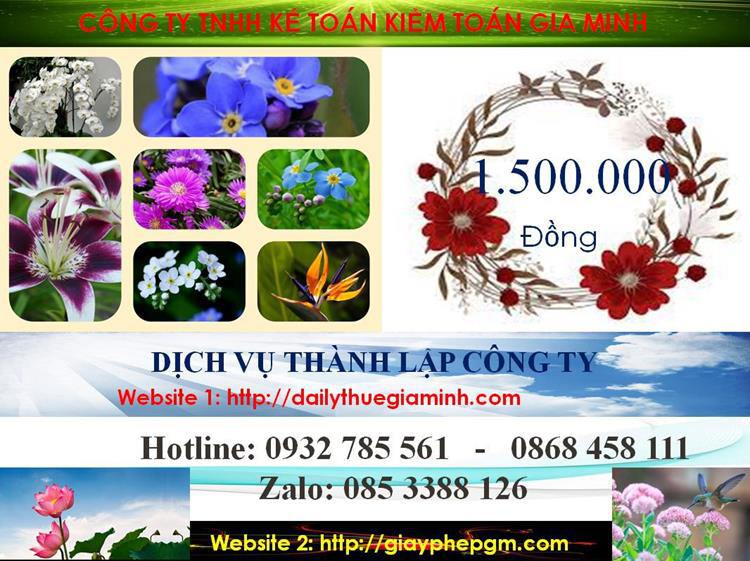 Chi phí thành lập công ty nhanh tại huyện Dầu Tiếng
