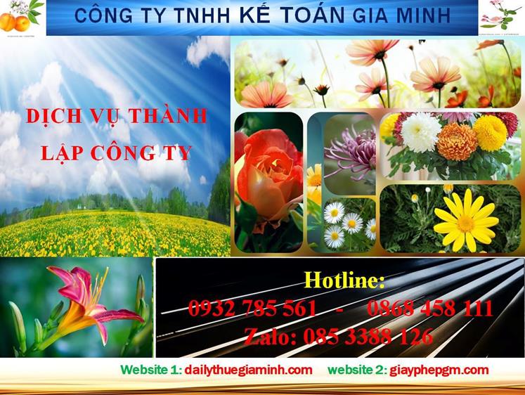 Thủ tục thành lập công ty nhanh tại huyện Dầu Tiếng