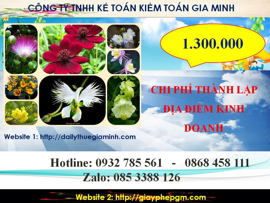Chi phí tư vấn thành lập địa điểm kinh doanh tại Thành phố Hà Nội