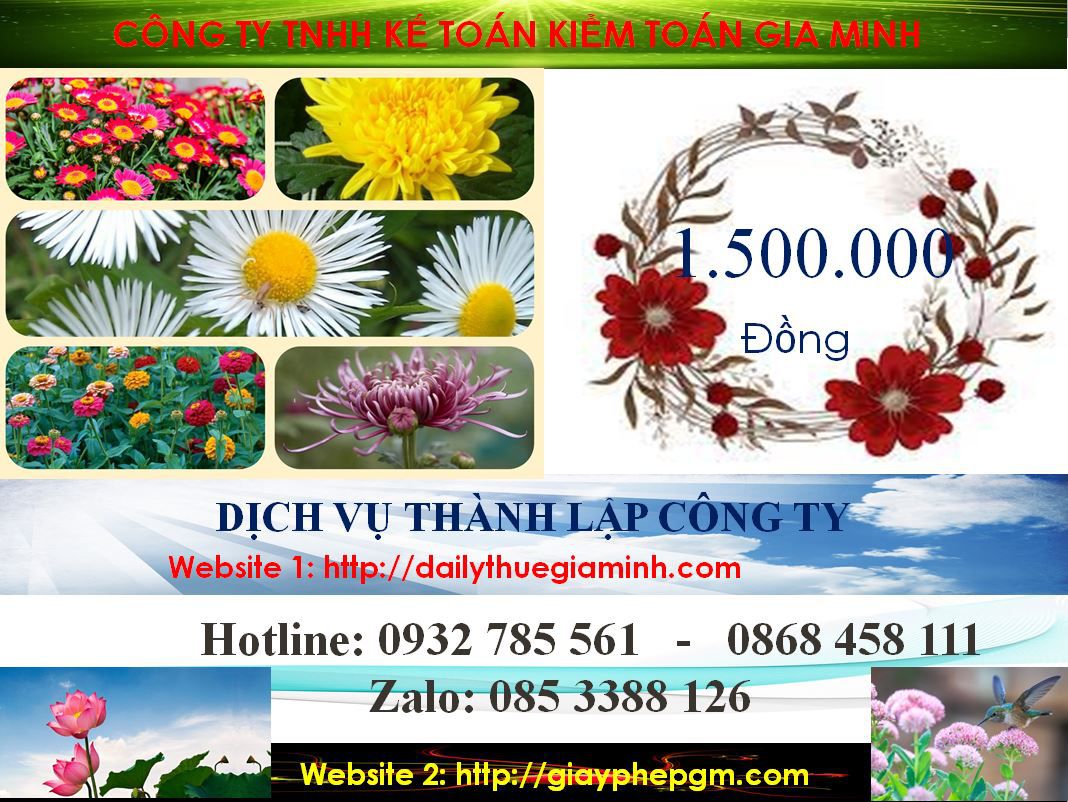 Chi phí thành lập doanh nghiệp trọn gói tại Huyện Bắc Tân Uyên