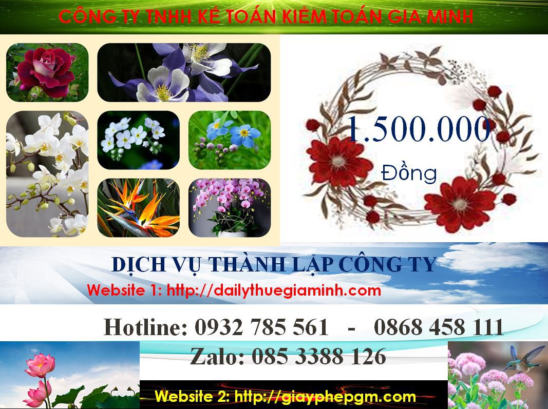 Chi phí thành lập doanh nghiệp trọn gói tại Huyện Phú Giáo