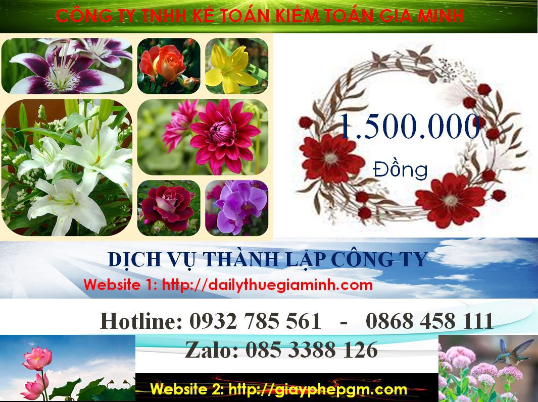 Dịch vụ thành lập doanh nghiệp trọn gói tại Ninh Bình 5 Chi phí thành lập doanh nghiệp trọn gói tại Ninh Bình