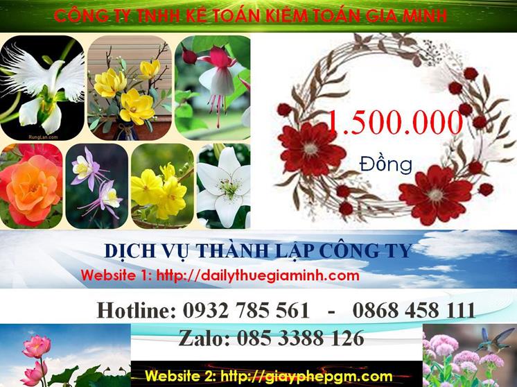 Chi phí thành lập văn phòng đại diện tại Thị xã Bến Cát