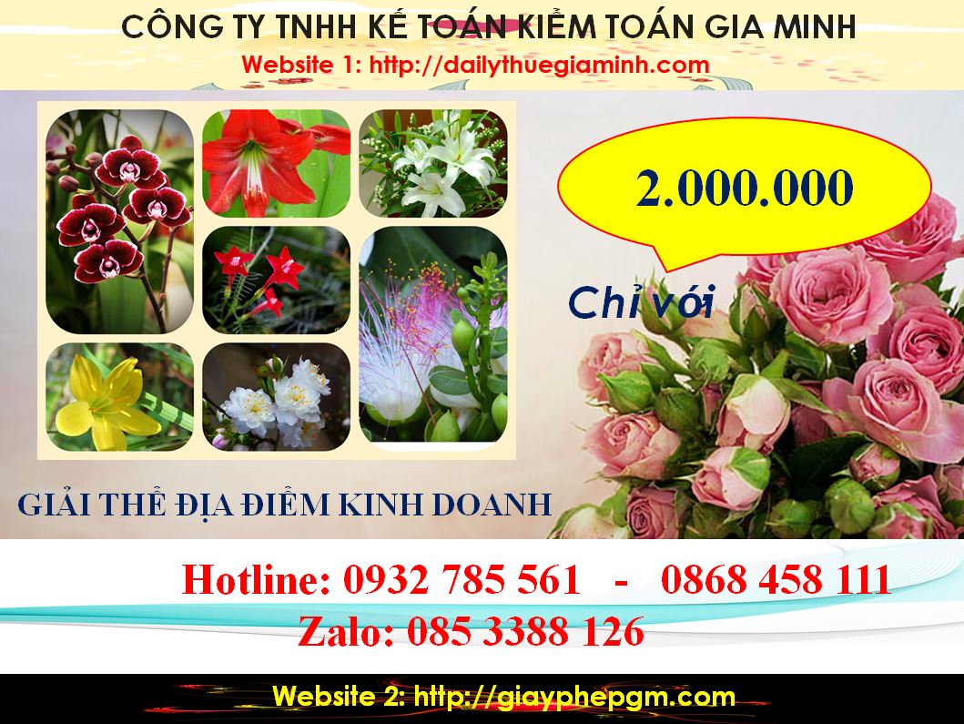 Chi phí giải thể địa điểm kinh doanh tại Huyện Bắc Tân Uyên