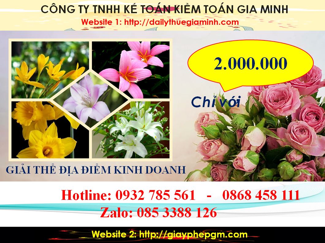Giải thể địa điểm kinh doanh tại Huyện Bàu Bàng 5 Chi phí giải thể địa điểm kinh doanh tại Huyện Bàu Bàng