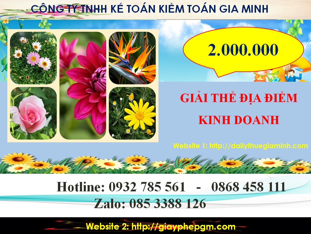 Giải thể địa điểm kinh doanh tại Huyện Sóc Sơn 5 Chi phí giải thể địa điểm kinh doanh tại Huyện Sóc Sơn