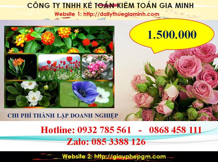 Bảng giá thủ tục thành lập công ty tại Huyện Bắc Tân Uyên