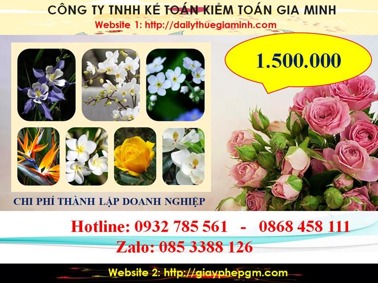 Bảng giá thủ tục thành lập công ty tại Huyện Phú Giáo