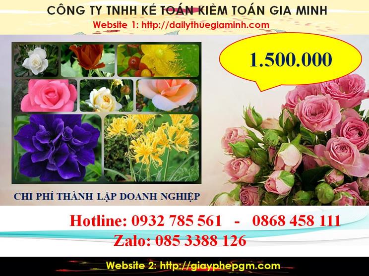 Bảng giá thủ tục thành lập công ty tại Huyện Phúc Thọ