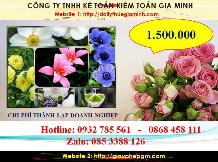 Bảng giá thủ tục thành lập công ty tại Quận 3