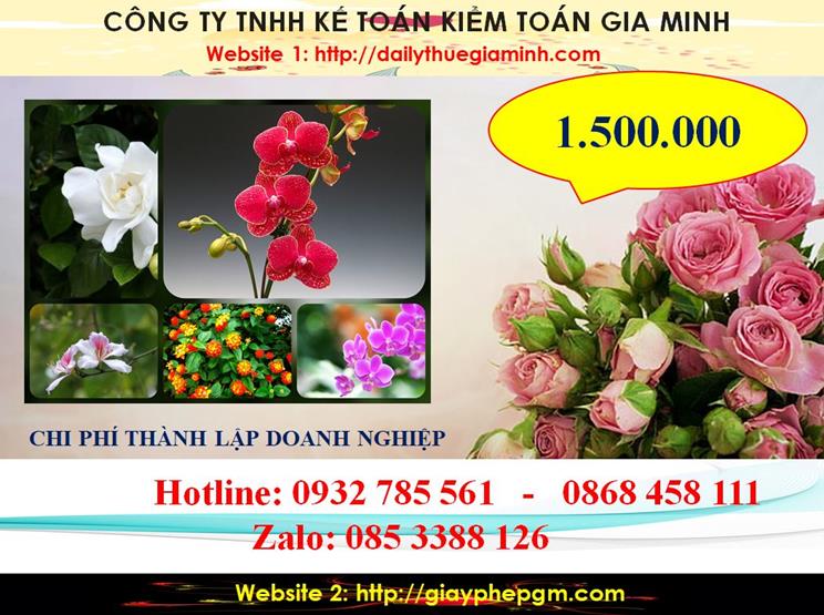 Bảng giá thủ tục thành lập công ty tại Thị xã Bến Cát