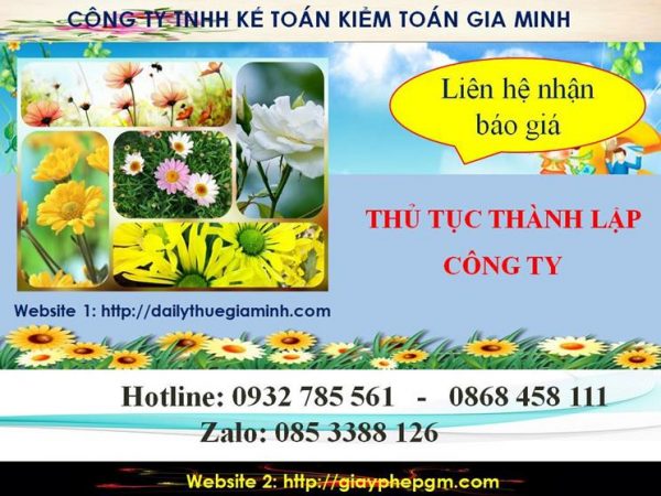 Hướng dẫn thủ tục thành lập doanh nghiệp tại Quận 1 4 Thủ tục thành lập doanh nghiệp tại Quận 1