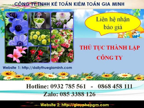 Hướng dẫn thủ tục thành lập doanh nghiệp tại Quận Bình Tân 6 Thủ tục thành lập doanh nghiệp tại Quận Bình Tân