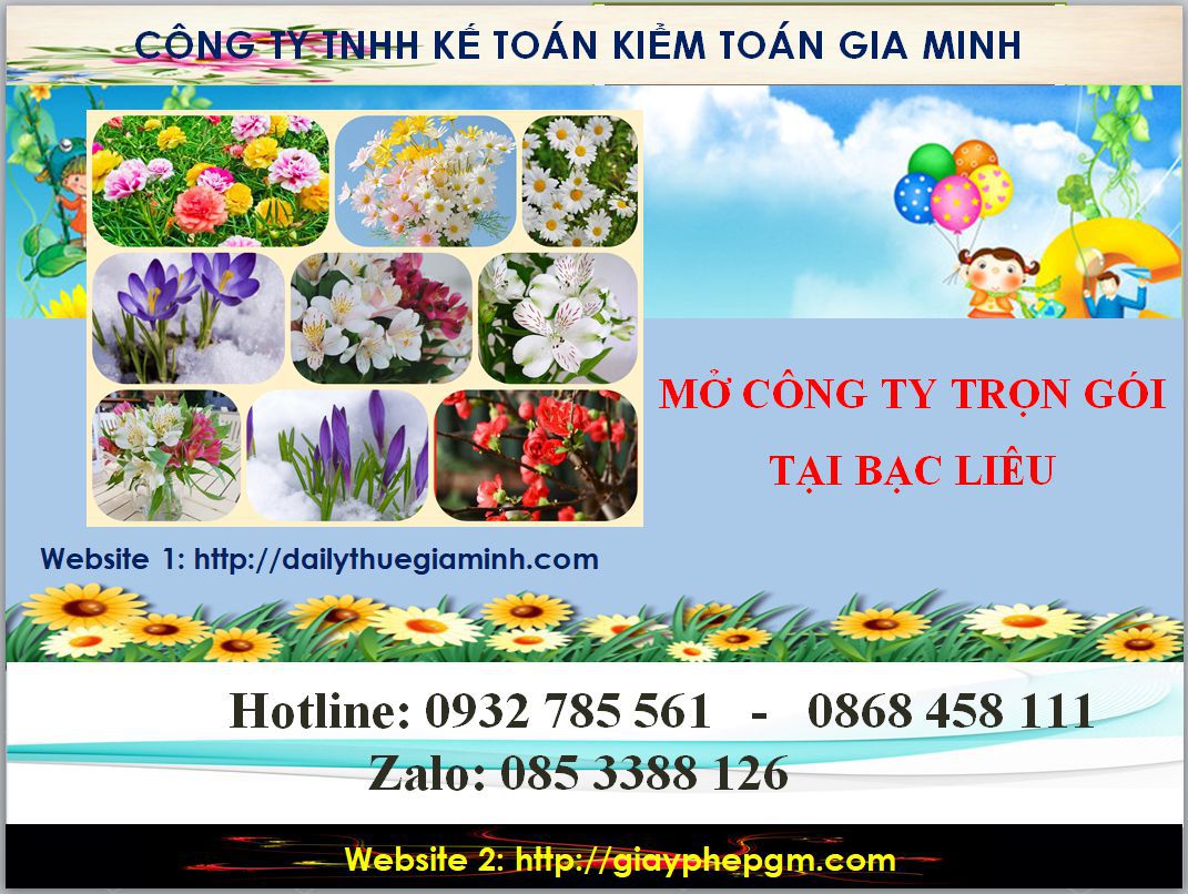 Mở công ty trọn gói tại Bạc Liêu 4 Thủ tục mở công ty trọn gói tại Bạc Liêu