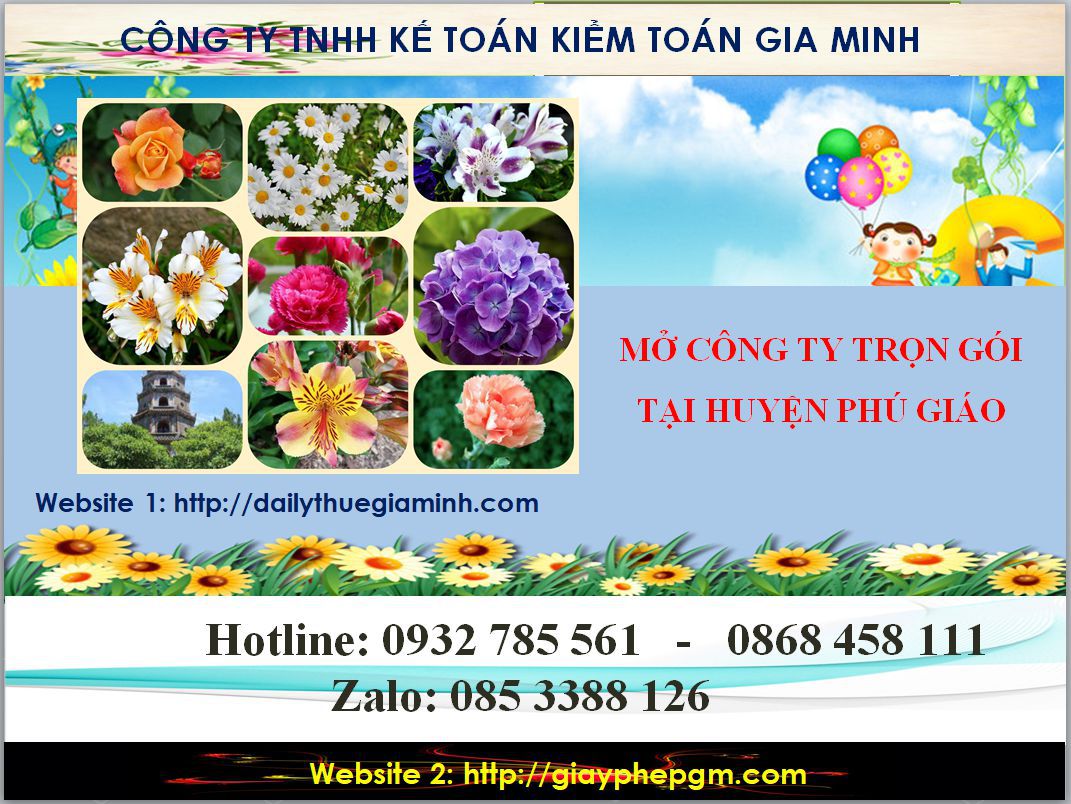 Thủ tục mở công ty trọn gói tại Huyện Phú Giáo