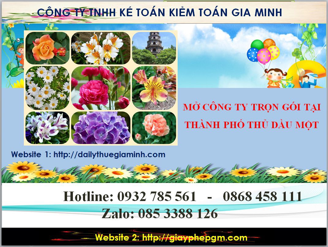 Thủ tục mở công ty trọn gói tại Thành phố Thủ Dầu Một
