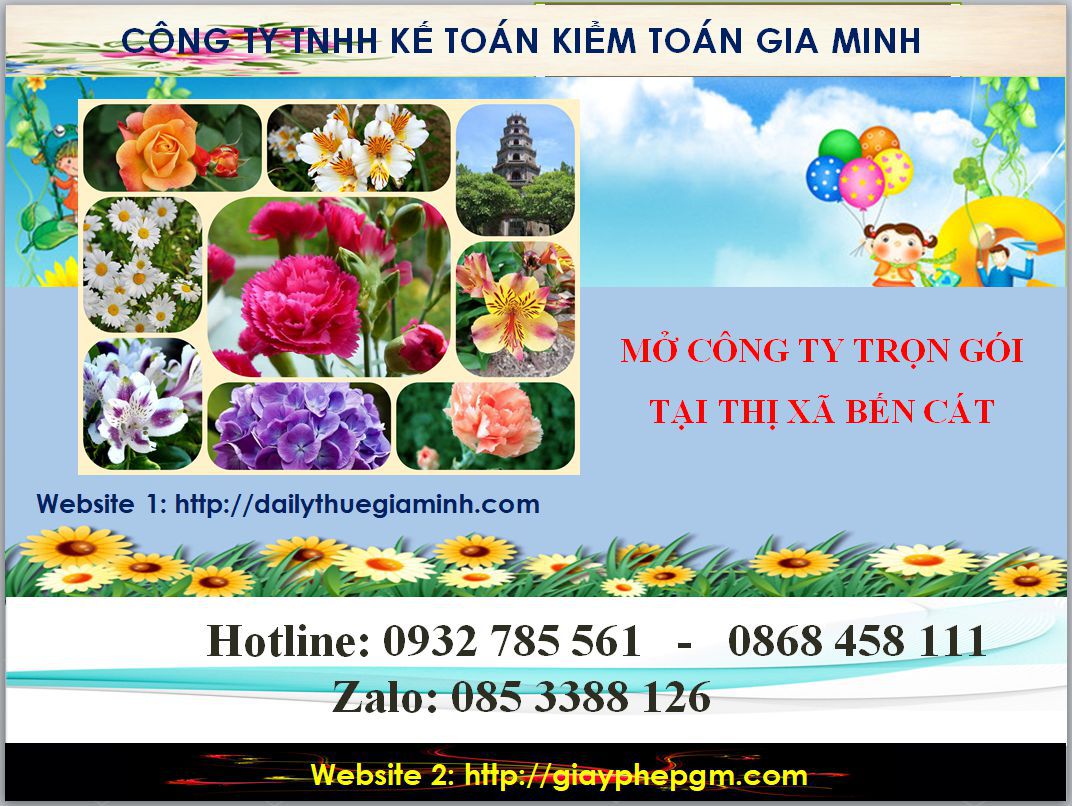 Thủ tục mở công ty trọn gói tại Thị xã Bến Cát