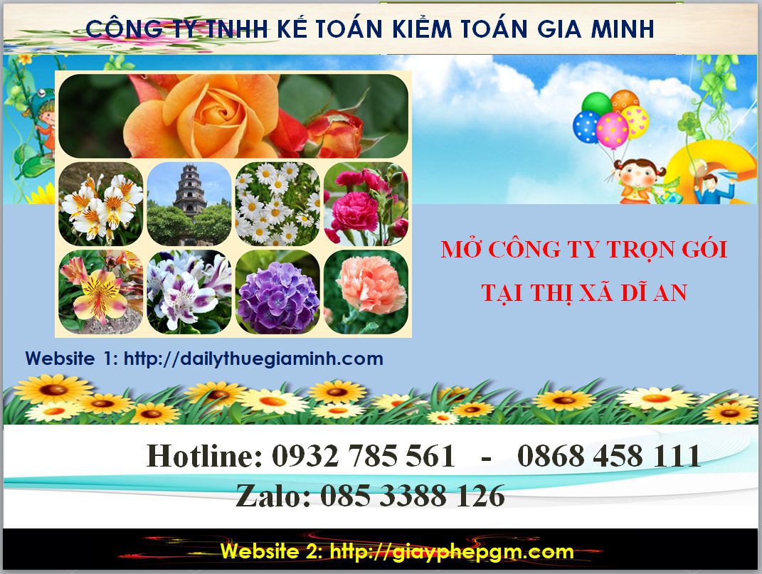 Mở công ty trọn gói tại Thị xã Dĩ An 4 Thủ tục mở công ty trọn gói tại Thị xã Dĩ An