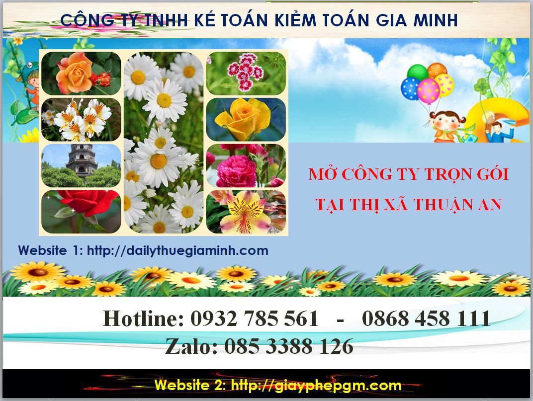 Thủ tục mở công ty trọn gói tại Thị xã Thuận An