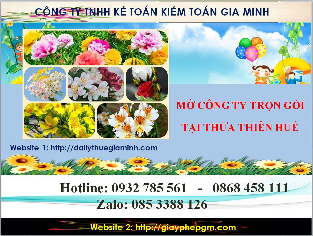 Mở công ty trọn gói tại Thừa Thiên Huế 4 Thủ tục mở công ty trọn gói tại Thừa Thiên Huế