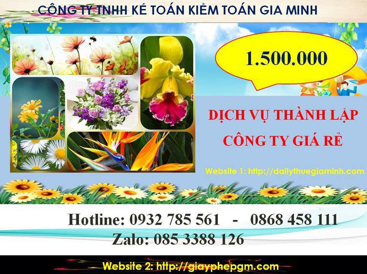 Chi phí thành lập công ty giá rẻ ở huyện Bàu Bàng