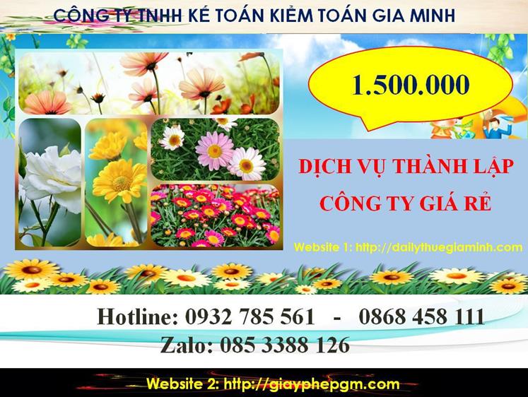 Thành lập công ty giá rẻ ở huyện Cần Giờ 5 Chi phí thành lập công ty giá rẻ ở huyện Cần Giờ