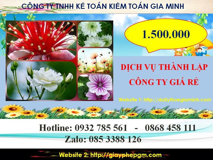 Chi phí thành lập công ty giá rẻ ở thị xã Bến Cát